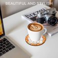 thumbnail image 6 of Orange Fall Coasters Set of 2, Absorbent Coasters for Drinks, Vintage Maple Leaf Pumpkins Thanksgiving Coaster for Desk Coffee Table Protection, Home Decor House Warming Gifts 4", 6 of 8