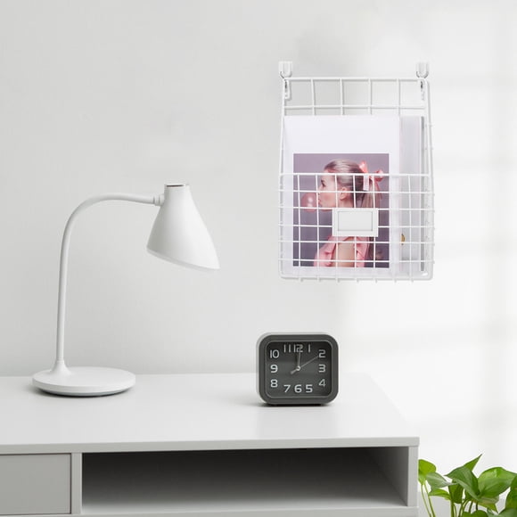 UPOUART Iron Hanging Wall Magazine Holder White for Home Office Organization and Desktop Space Saving