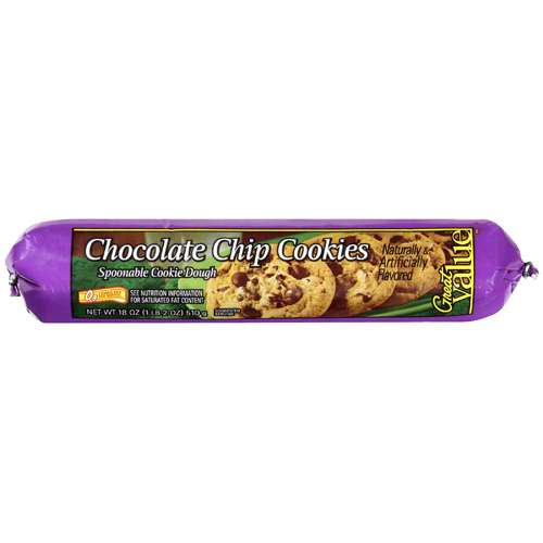 Great Value Chocolate Chip Cookie Dough, 18 Oz.
