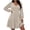 Khaki 09, variant on Karymi Sundress Brushed Ribbed Knit Mini Dress Deep V Neck Lantern Long Sleeve High Waist Flared Ruffle Hem Casual Fall Short Dress