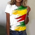 thumbnail image 2 of Loose Fit Tops for Women Casual Pullover Printed Short Sleeved Round Neck Top, Polyester, 2 of 5