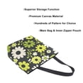 thumbnail image 3 of FORMRS Womens Canvas Tote Bag with Zipper Inner Pocket Shoulder Handbag, Green Flower Pattern, 3 of 7