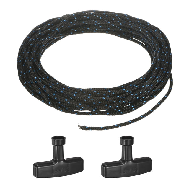 Cuerda de arranque de retroceso Uxcell 3mm 10m Cuerda de nylon con mangos Negro Azul, Negro