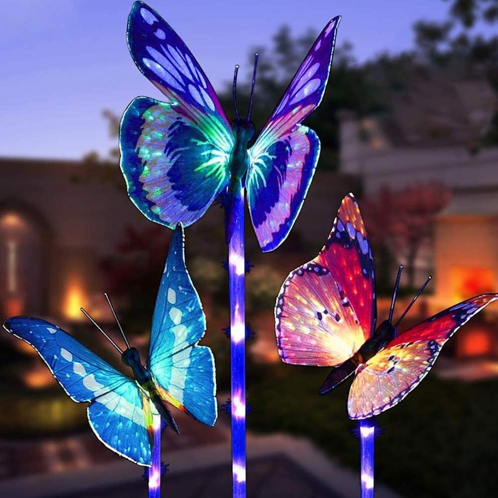 Energie Solaire Papillon jeu couleur modification DEL lumière jardin Summer Light 