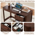 thumbnail image 3 of Leyaoyao Computer Desk with 3 Storage Drawers , Writing for Home Office, Study Work Table for Bedroom and Small Space, Walnut, 3 of 10