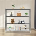 thumbnail image 3 of 4 Tier Adjustable Shelf Storage, Stainless Steel Shelving, for Storing and Displaying Goods in Shopping Malls, Supermarkets, Convenience Stores, Libraries, Warehouses, and More (59.1*17.7*61in), 3 of 13