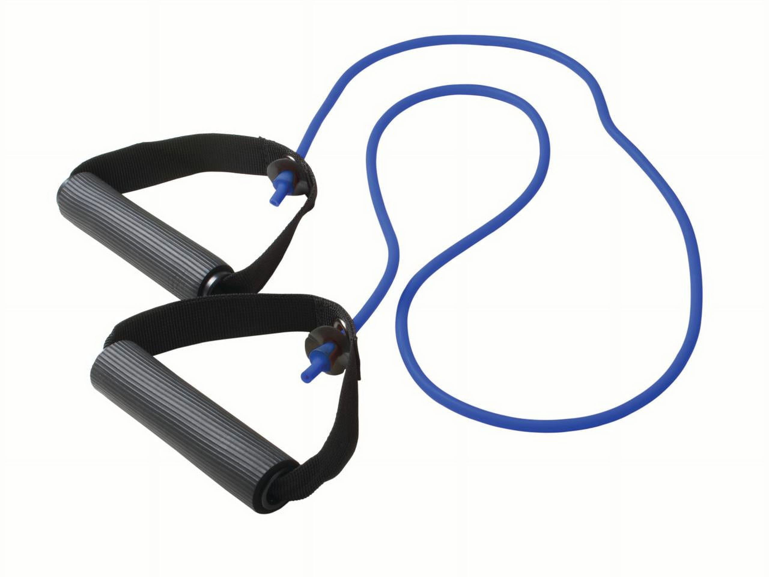 Cando Resistance Band Exercise Tubing w/ Handles - Yellow, Black (Set) - 48in. 5 Fitness Cords Included
