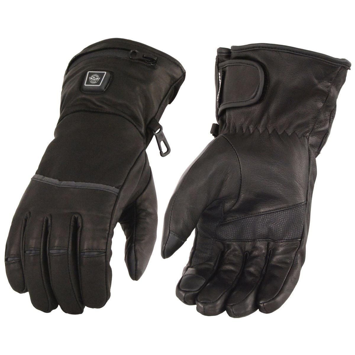 Milwaukee Leather MG7525 Mens i-Touch Black Leather Riding Gloves with Stretch Knuckles 2X-Large