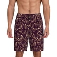 thumbnail image 1 of Vsdgher Shorts de Pyjama pour Hommes Imprimé Papillons Violets, Bas de Pyjama Légers avec Poches-4TG, 1 of 6