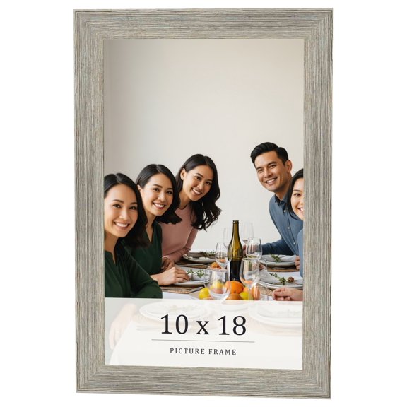 10x18 Frame Grey Real Wood Picture Frame Width 1.5 Inches | Interior Frame Depth 0.5 Inches | Barn