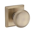 thumbnail image 1 of Baldwin HD.ROU.TSR.049 Half Dummy Round Knob & Traditional Square Rose, Matte Brass & Black, 1 of 1
