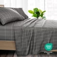 thumbnail image 5 of Bare Home Ultra-Soft Flat Sheets - Premium 1800 Collection - Double Brushed - King, Grid - Gray/White, 5 of 6