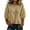 Khaki, variant on Crew Neck Puff Sleeve Tie Back Ruffle Hem Blouse Women's Relaxed Fit Casual Top M-XXXL