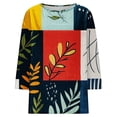 thumbnail image 4 of WZXFASHION T-Shirts Décontractés à Manches 3/4 pour Femmes, Col Rond, Coton, jusqu'à 50 % de Réduction, 4 of 5