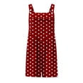 thumbnail image 5 of akafmk Overalls for Women Bib Polka Dots Sleeveless Adjustable Straps Casual Romper with Pockets Cute Daily Summer Outfit, Size XL, 5 of 7
