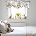 thumbnail image 4 of Happy Easter Tie Up Valances Curtain, Spring Gray Bunny Easter Egg Flower Branch Watercolor Adjustable Rod Pocket Short Window Treatment Tie Up Curtains Valances for Kitchen Bathroom 42x18 Inches, 4 of 9