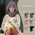 thumbnail image 2 of 2026 New 3 in 1 Beanie Hat for Women - Winter Hat Scarf with Face Cover and Mask Set in Purple, Warm 3 in 1 Beanie for Woman Complete Cold Weather Accessory, 2 of 7