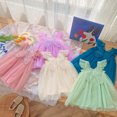 thumbnail image 5 of Toddler Girls Dresses Fly Sleeve Butterfly Tulle Lace Dance Party Princess Dresses Clothes for Girls Size 6-7T, 5 of 7