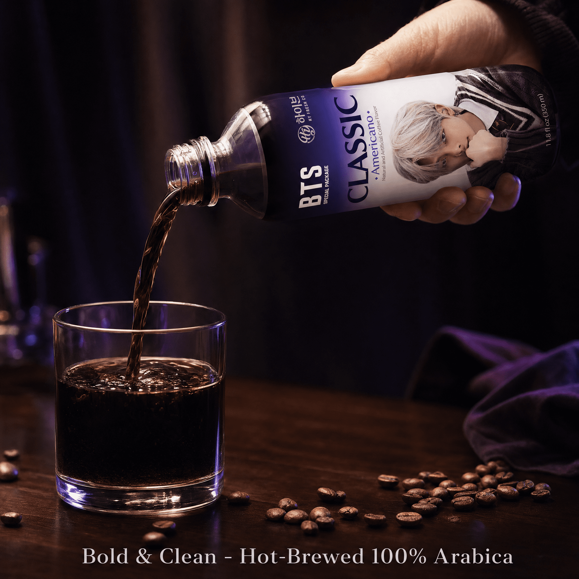 HY BTS Hot Brew Classic Americano Coffee Ready-to-Drink 24 Pack 11.8 fl oz