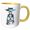 Yellow/White, variant on 3drose, Happy Malamute Dog for Dog Loving Dads on Fathers Day, 11oz Two-tone Yellow Mug
