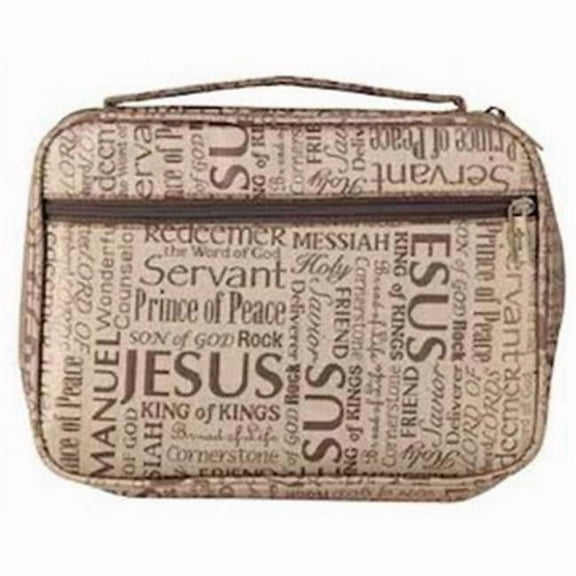 White Dove Designs 135375 Names of Jesus Jacquard Bible Cover, Brown - Extra Large