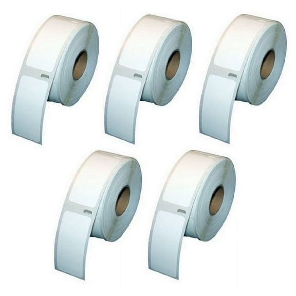 PrinterDash Compatible Replacement for Dymo White Small Multipurpose Labels (1in x 2.1in) (5/PK-500 Labels) (30336_5PK)