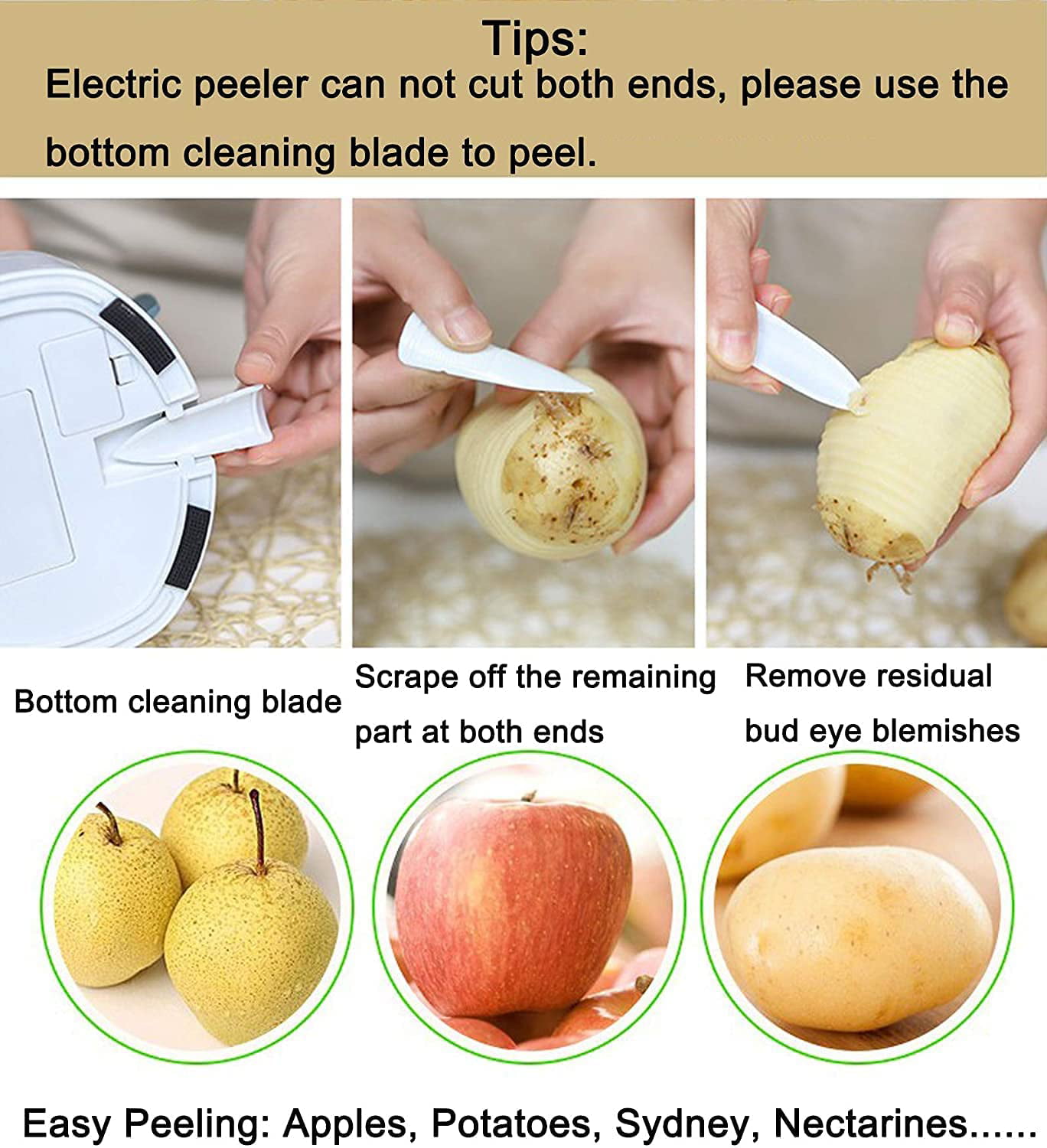 YESJrl Electric Potato Peeler/Salad Spinner/Fully Automatic Potato Peeling  Machine with Vegetable Dryer, One-Touch Operation