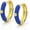 Royal Blue, variant on 925 Sterling Silver Gold Plated Royal Blue Enamel Colored Hoop Minimalist Earrings, Cubic Zirconia, Giorgio Bergamo Royal Blue