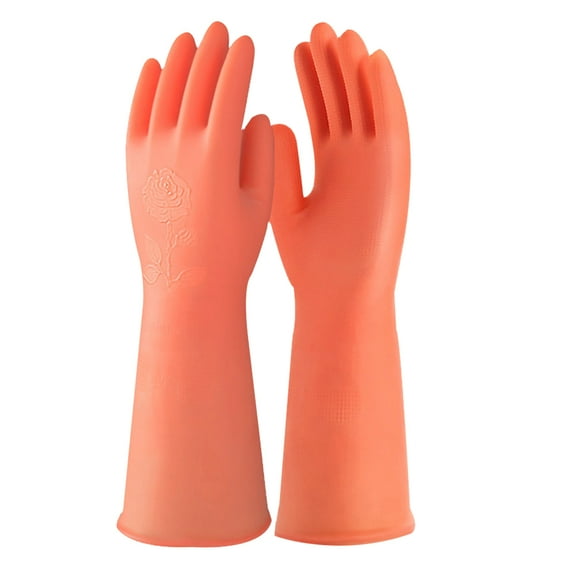 Gloves, dishes, latex, kitchen, household cleaning, clothes washing, women's waterproof rubber silicone - M