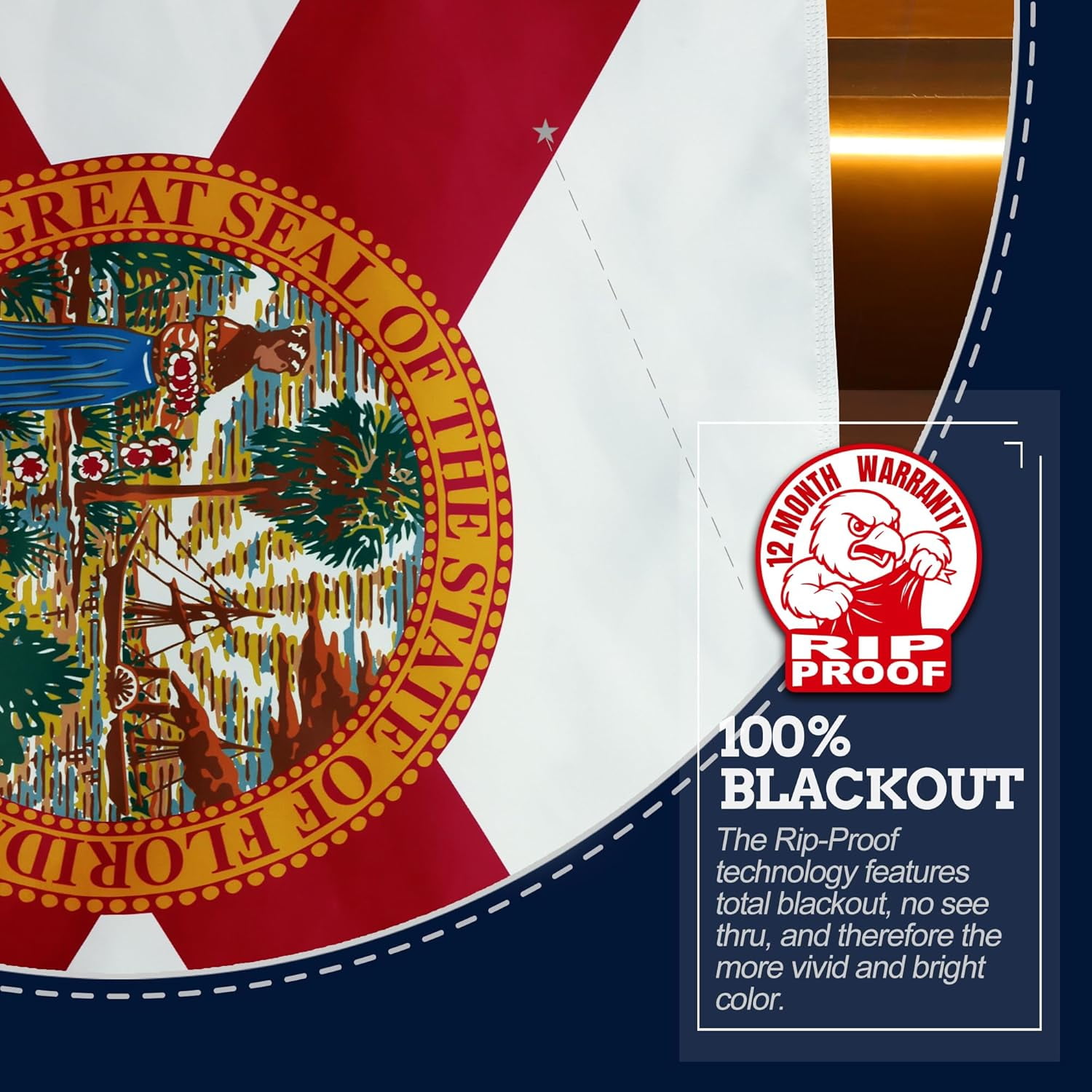 Anley Rip-Proof Double Sided 3-Ply Florida State Flag 3x5 Foot - USA FL State Flags 300D Polyester