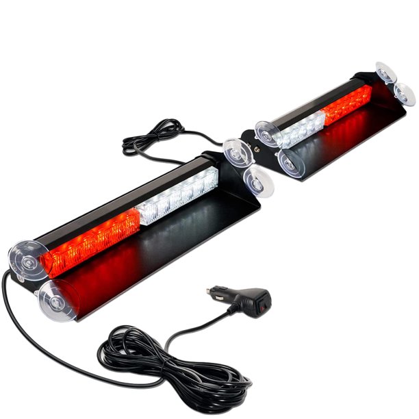 Riloer 2 IN 1 Dash Emergency Strobe Light Lamp 2 x 14 inch 24LED