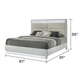 thumbnail image 4 of Glam Modern Style Upholstered LED Queen 5PC Bedroom Set Made With Wood in White, 4 of 20