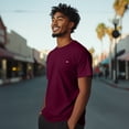 thumbnail image 4 of Dalix Lil Rainbow Cotton Tee Short Sleeve Soft Jersey Shirt Mens in Maroon L Large, 4 of 5