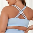 thumbnail image 4 of Bras for Women's Workout Bras Supportive Sports Plus Size Yoga Full Coverage Push Up Wireless on Clearance Sky Blue 4XL, 4 of 6
