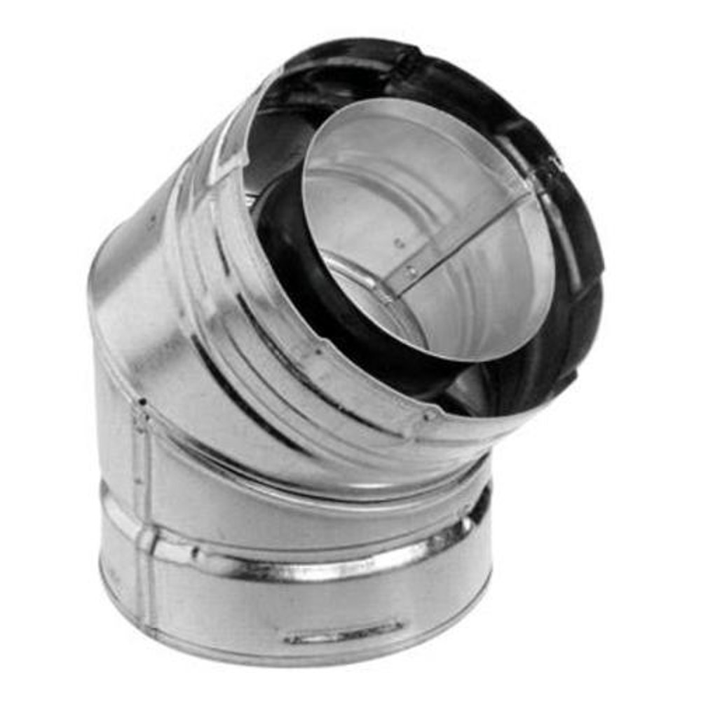 Simpson Duravent Elbow Direct Vent 4 " Id X 65/8 " Od Galvanized 45