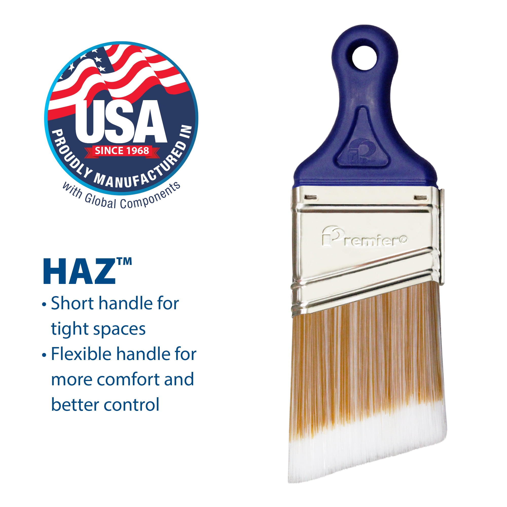 2 in. Premier Haz Polyester Short Angle Sash Household Paintbrush, Polyester