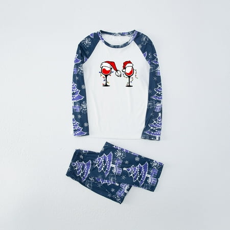 

EQWLJWE Parent-child Warm Christmas Set Printed Home Wear Pajamas Two-piece Mom Set Christmas Pajamas for Family Holiday Clearance