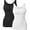 2 packs: Nude/white, variant on MANIFIQUE 3 Packs Shapewear Tank Tops with Built in Bra for Women Tummy Control Shaper Cami Compression Body Shaper