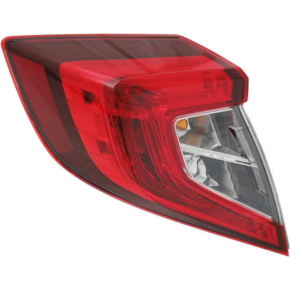 Tail Light Compatible With 2016-2021 Honda Civic Left Driver Side, Outer With bulb(s)