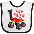 thumbnail image 3 of Inktastic Monster Truck How I Roll 1st Birthday Boys Baby Bib, 3 of 4