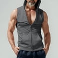 thumbnail image 2 of Mens Hooded Cardigan Zip Sweatshirt Sleeveless Casual Vest Sports Jacket Men, 2 of 8
