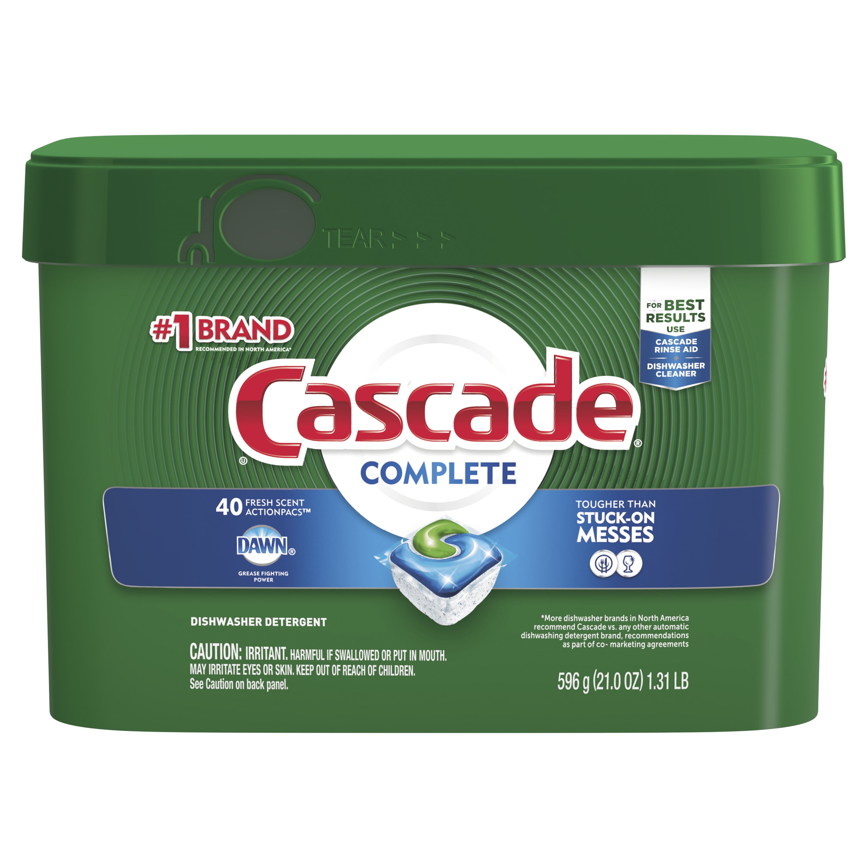 Cascade Complete ActionPacs Dishwashing Detergent, Fresh Scent, 40 Ct