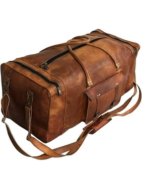 Large Leather 32 Inch Luggage Handmade Duffel Bag Carryall Weekender Travel Duffel