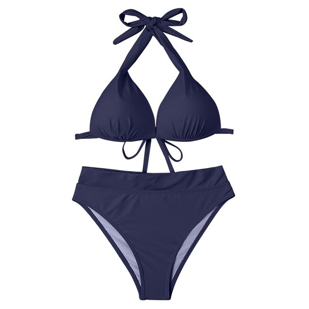 Joau Two Piece Bikini Swimsuit Sexy Bathing Suits Halter Triangle Tops