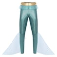 thumbnail image 5 of TiaoBug Mens Mermaid Pants King of The Sea Costume Metallic Shiny Fishscale Print Tights Leggings Mint Green XXL, 5 of 6