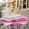 thumbnail image 3 of Pink Ocean Waves Elastic Fitted Round Table Cover Beach Ombre Waterproof Outdoor Tablecloth for Holiday Party, Picnic, Patio & Dining Fits Tables Up to 36"-44", 3 of 8