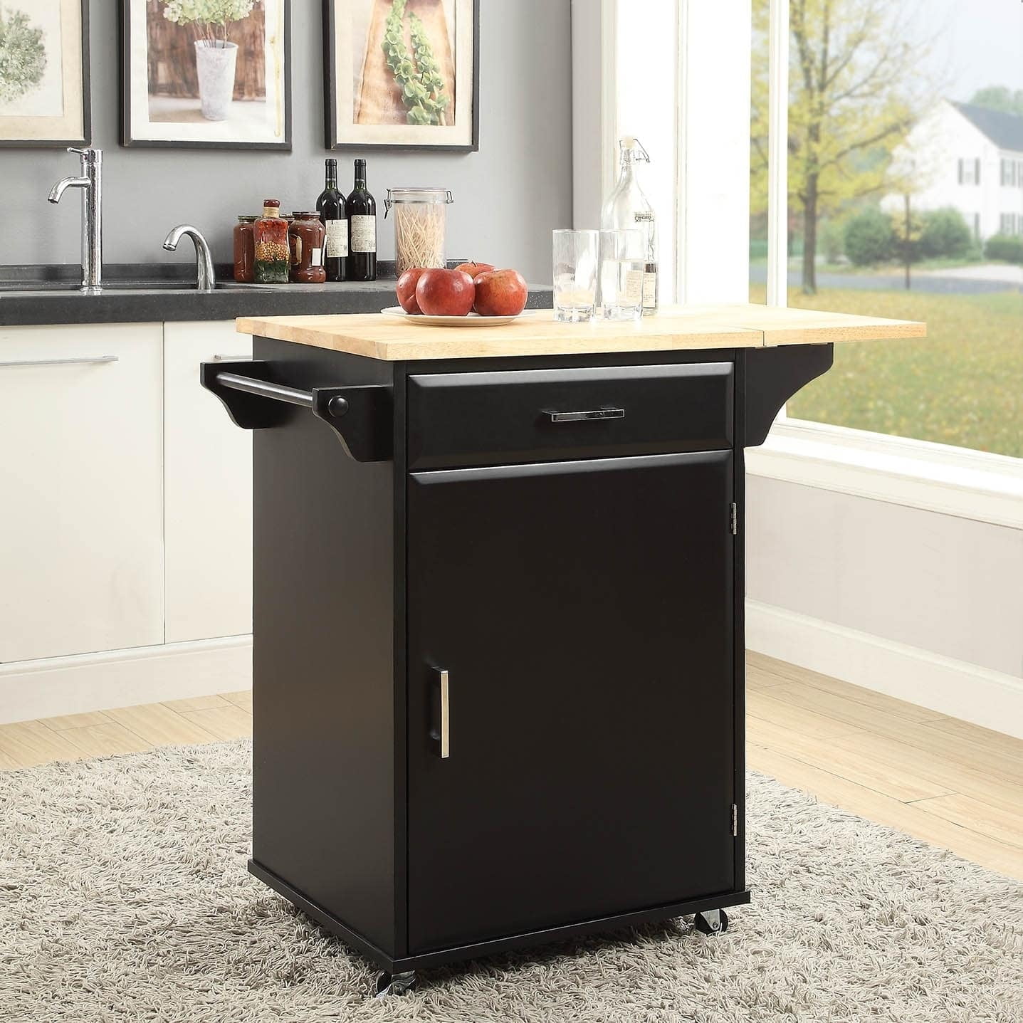Townville Small Kitchen Cart, White