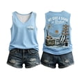 thumbnail image 4 of XMYRZ Women's T Shirts My Give A Damn is Broken Letter Print Tank Tops Too Old to Care Club Tees Funny Beach Blouse, 4 of 4