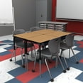 thumbnail image 4 of Learniture Adjustable Height Collaborative Student Desk Without Book Box - Oak Top w/Black Frame (Set of 2 Desks), 4 of 4