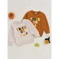 thumbnail image 3 of Baby Toddler Girl Halloween Sweatshirt 12 18 24 Months 2T 3T 4T 5T 6T Letter Embroidery Long Sleeve Pullovers Autumn Tops for Toddler Fall Clothes Outfit, 3 of 9